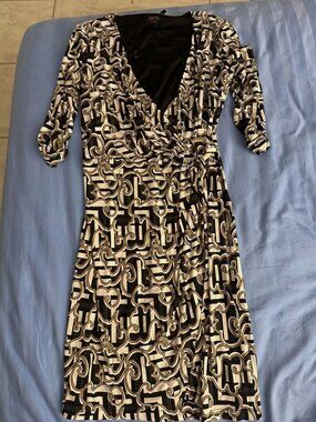 Laundry by Shelli Segal Geometric Print Faux Wrap Dress – Women’s Size Small